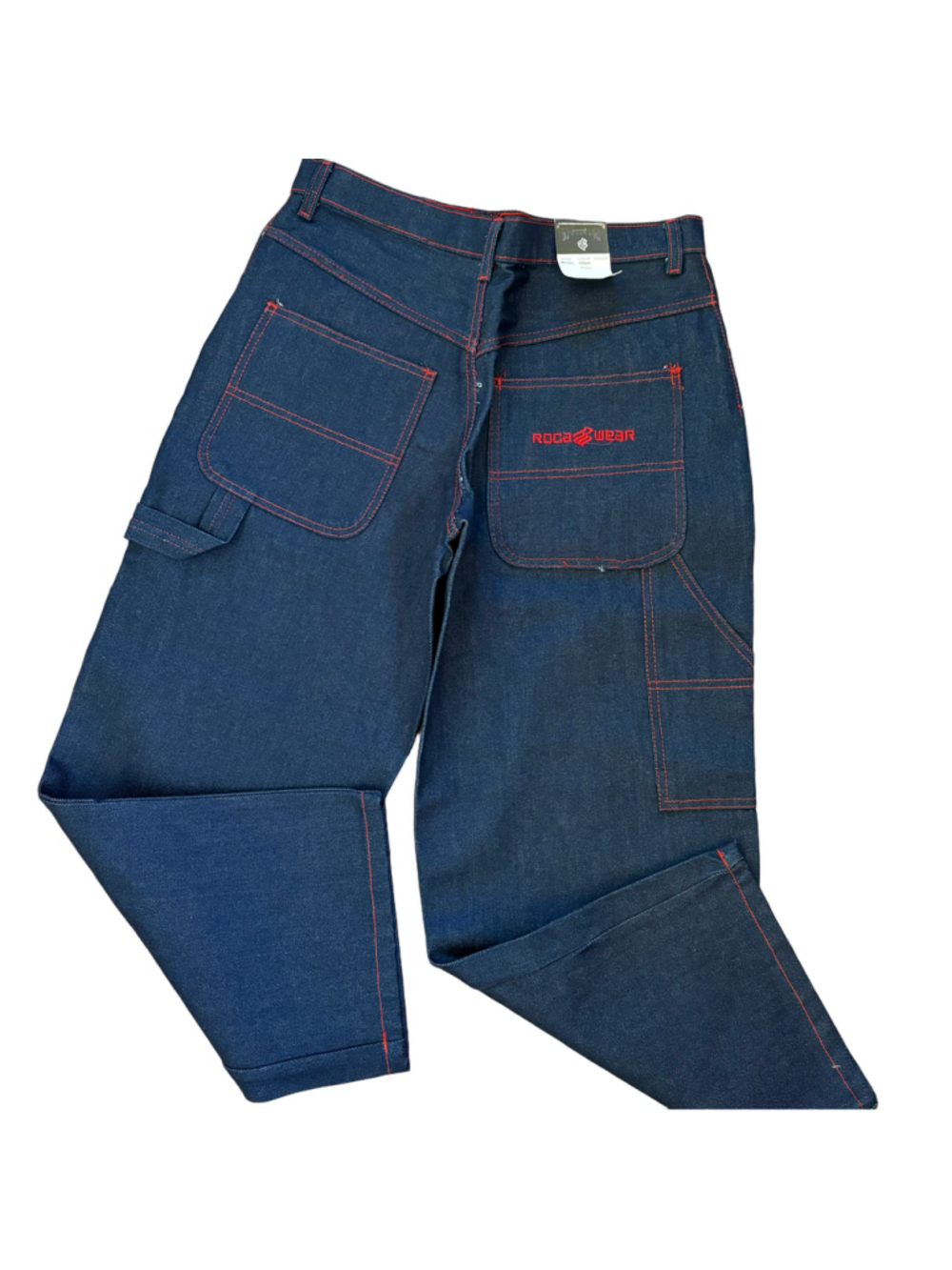 Y2K Rocawear size 18 carpenter Jeans in Indigo Blue with Red Stitching